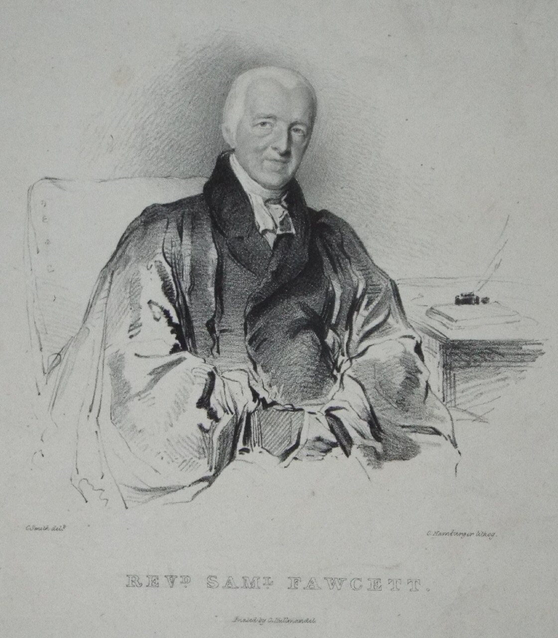 Lithograph - Revd. Saml. Fawcett. - Hamburger